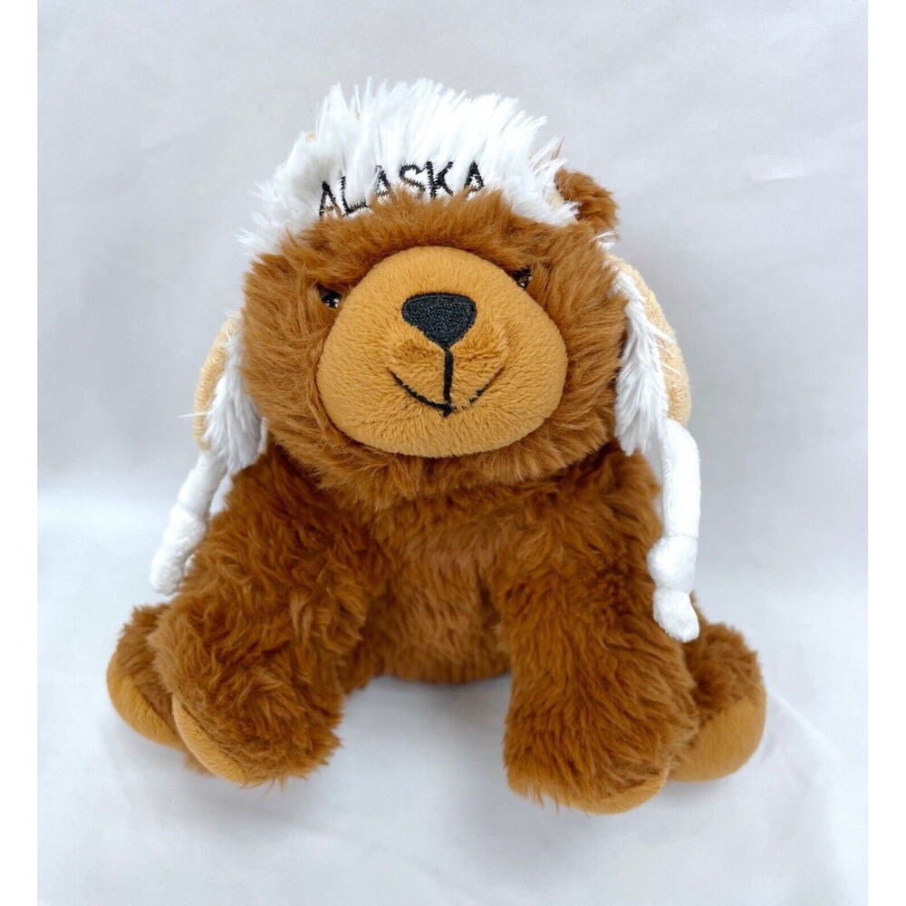 Alaska State Brown Bearโ Ear Hat Stuffed Animal Plush 9โ H